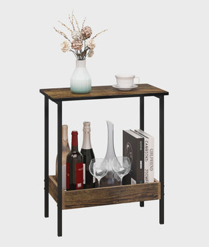 Stijlvolle Bijzettafel met 2 Niveaus en Opbergruimte - Perfect voor Woonkamer of Slaapkamer