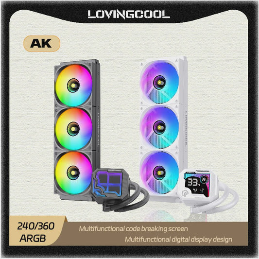 LOVINGCOOL AK Waterkoeler 240/360mm met ARGB, Digitaal Display & Abyss Mirror