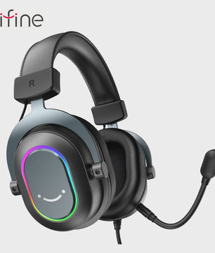 FIFINE H6 Gaming Headset: Virtueel 7.1 Surround Sound, RGB, USB, Microfoon & EQ Modes