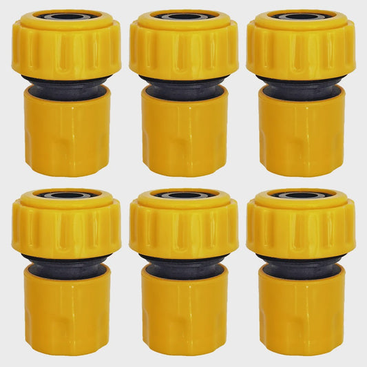 Set van 6 Tuinslang Koppelingen - 3/4" & 1/2" - Snelkoppeling voor Reparatie & Irrigatie