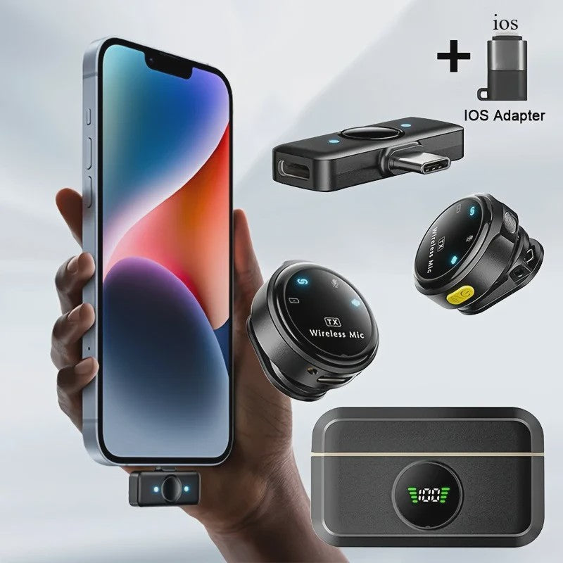Draadloze Lavalier Microfoon met Noise Cancelling voor Telefoon, iPhone, Laptop - Ideaal voor Video-opnames en Vergaderingen