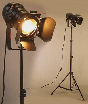 Industriële Tripod Vloerlamp - Retro Studio Verlichting Zwart