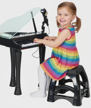 Zwart Kinder Elektrisch Piano Speelgoed met Krukje - 32 Toetsen & Microfoon