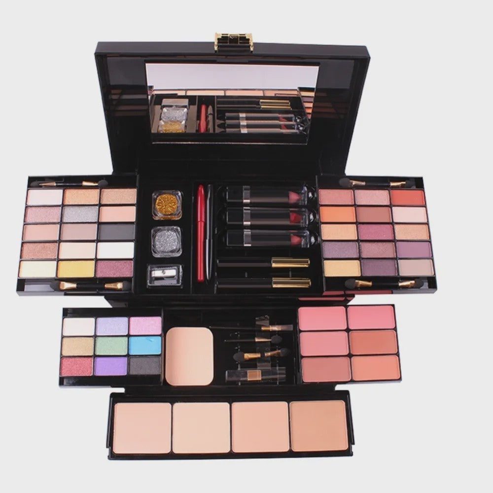 Professionele Make-up Set: Uitgebreid Palet met Oogschaduw, Foundation, Blush en meer - Complete Cosmetica Koffer