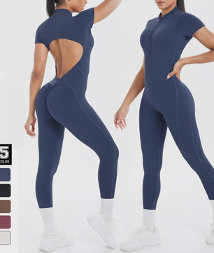 Dames Bodycon Jumpsuit met Scrunch Billen - Perfect voor Dans, Fitness & Yoga