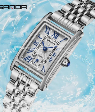 SANDA 1116 Elegante Dameshorloge Rechthoekig - Waterdicht & Stijlvol