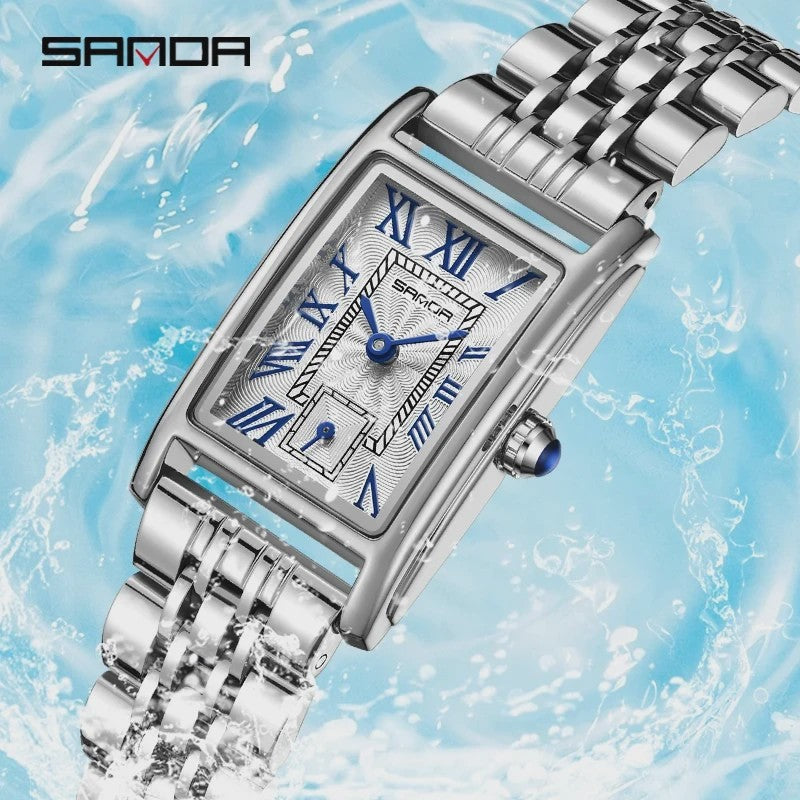 SANDA 1116 Elegante Dameshorloge Rechthoekig - Waterdicht & Stijlvol