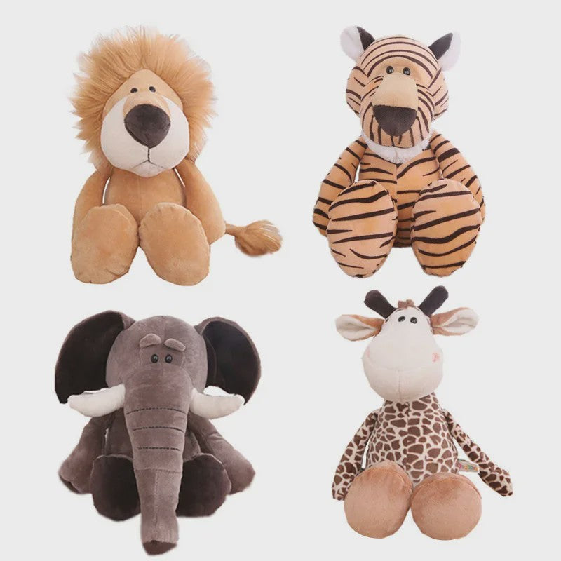 Zachte Pluche Dieren Knuffels - Jungle Dieren Leeuw, Olifant, Tijger, Aap & Meer