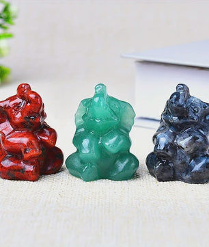 Handgesneden Kristallen Olifant - Natuursteen Decoratie & Meditatie Steen (3.5cm)
