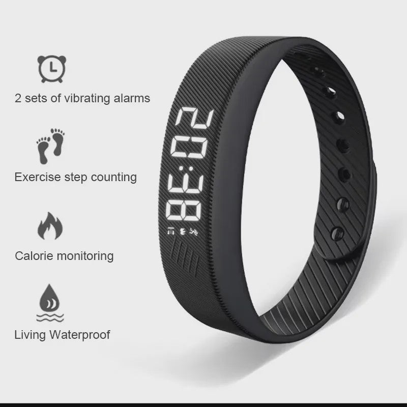 Smart Band HT30: Waterdichte LED Smartwatch met Stappenteller, Calorieënteller en Vibratiealarm