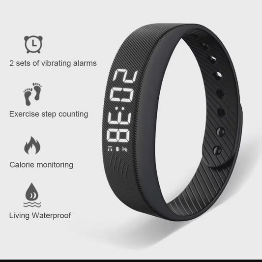Smart Band HT30: Waterdichte LED Smartwatch met Stappenteller, Calorieënteller en Vibratiealarm