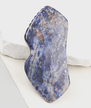 Sodalite Gua Sha Schraper - Natuurlijke Steen Gezichtsmassage & Huidverzorging