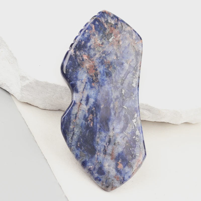 Sodalite Gua Sha Schraper - Natuurlijke Steen Gezichtsmassage & Huidverzorging