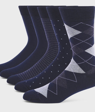 5 Paar Heren Sokken Plus Size - Comfortabel Katoen, Ademend & Stijlvol Argyle/Streep