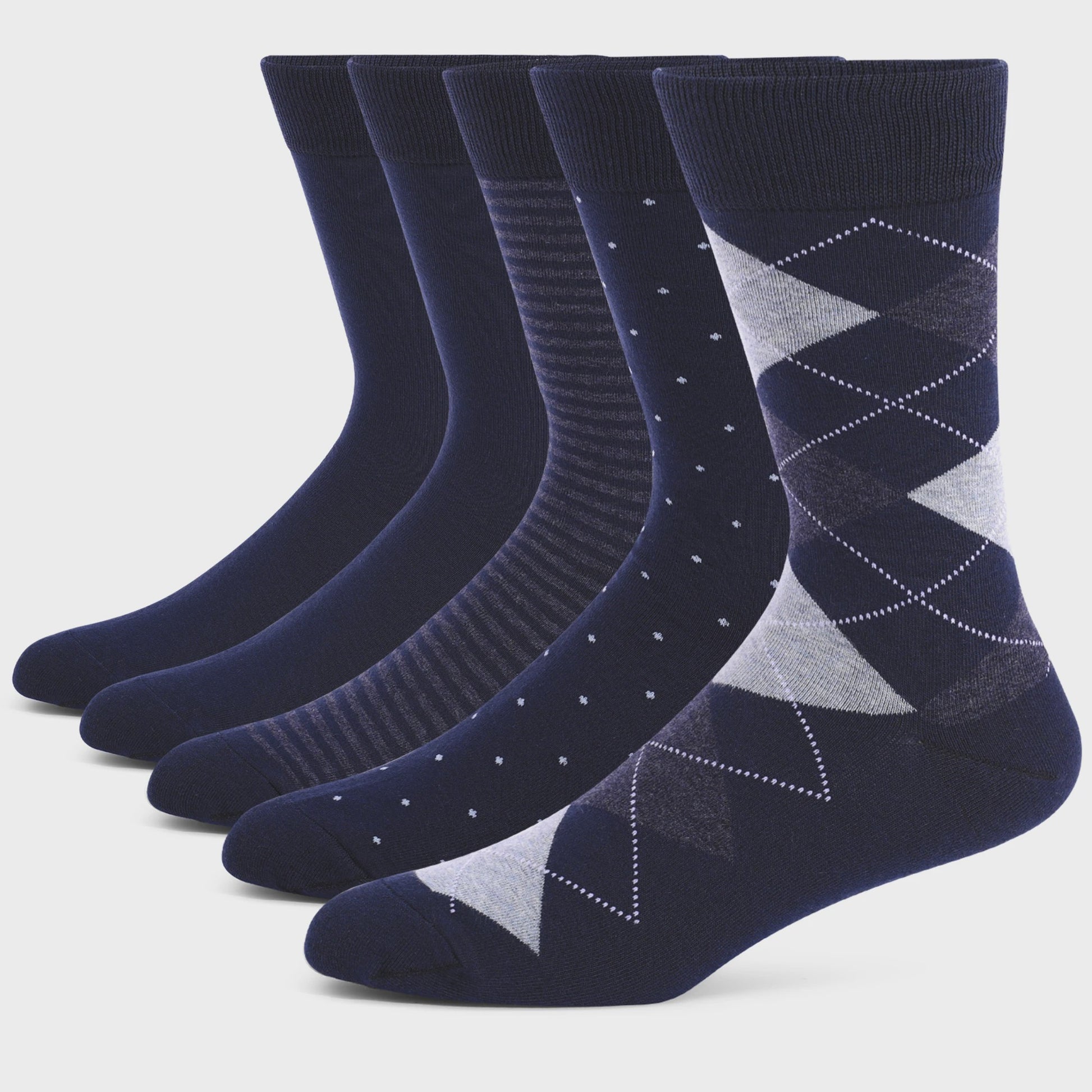 5 Paar Heren Sokken Plus Size - Comfortabel Katoen, Ademend & Stijlvol Argyle/Streep