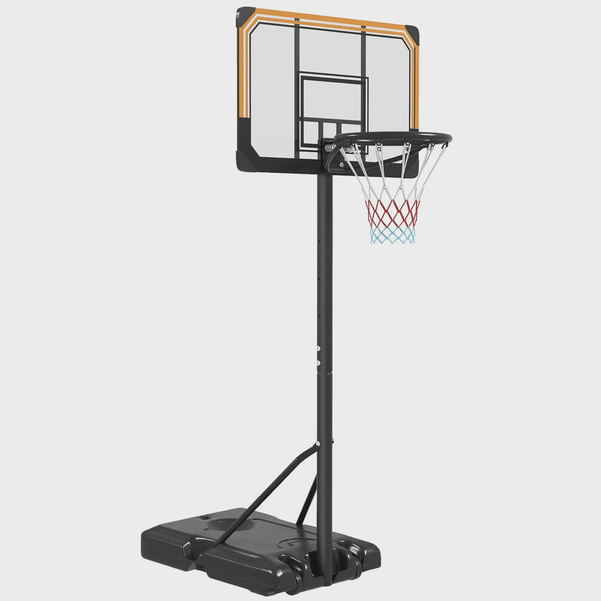 Verstelbare Basketbalpaal met Wielen - Zwart, 182-213 cm Hoogte