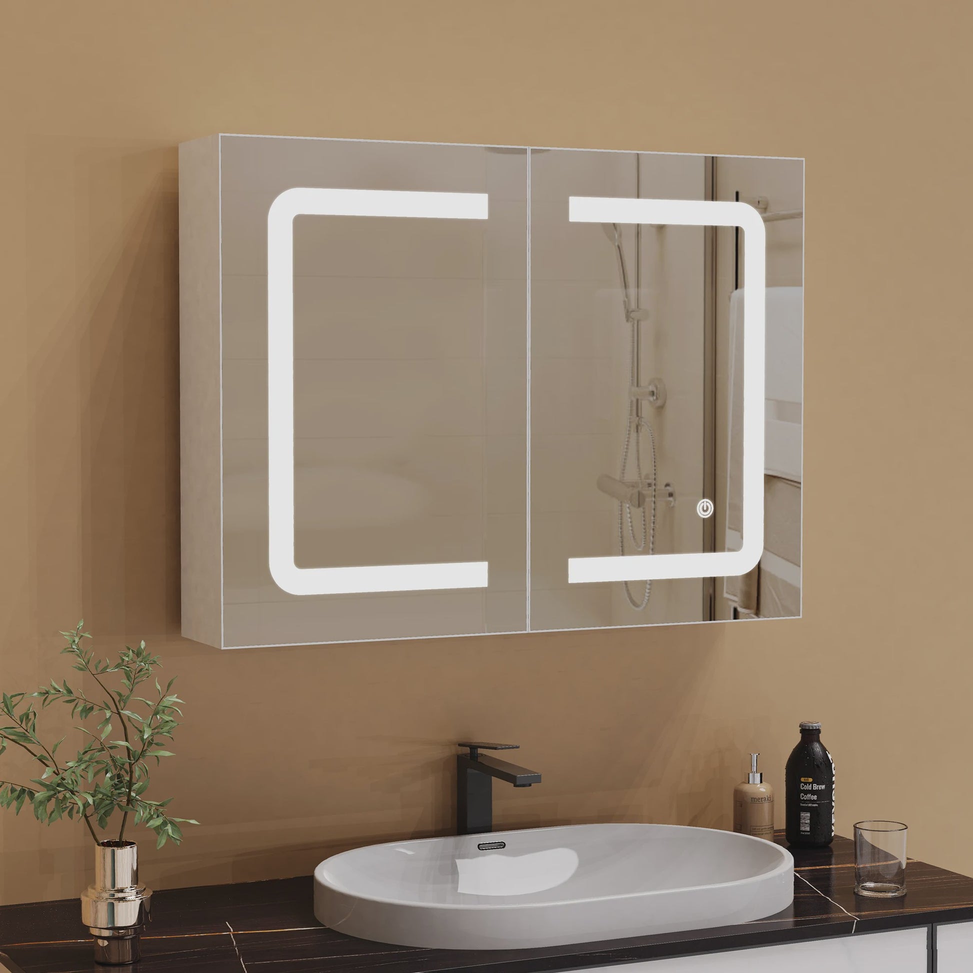 RVS LED Spiegelkast Badkamer - Wandmontage Medicijnkast met Anti-Condens Functie