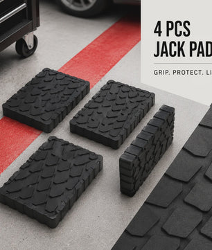 4x Zwarte Rubberen Krikpads 120x80x20mm - Anti-Slip Ondersteuning voor Autokrikken