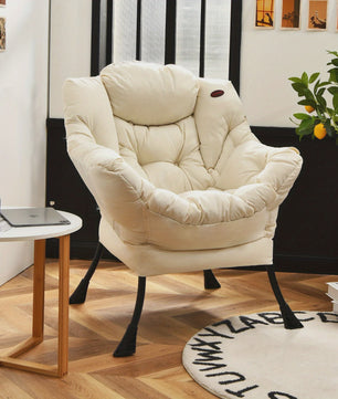 Moderne Beige Fauteuil met Zijvak - Comfortabele Relaxstoel