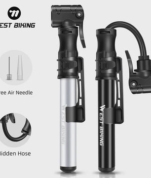 WEST BIKING Mini Fietspomp Aluminium Draagbaar - Schrader & Presta Klep