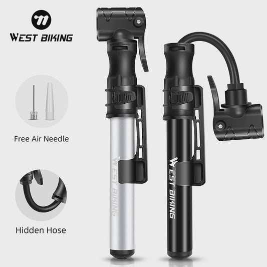 WEST BIKING Mini Fietspomp Aluminium Draagbaar - Schrader & Presta Klep