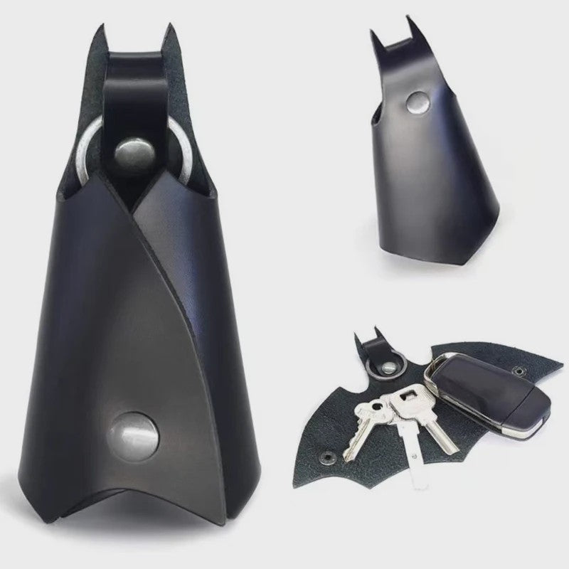 Stoere Batman Bat-vormige Leeren Sleutelhanger voor Auto, Tas & Taille - Uniseks Accessoire