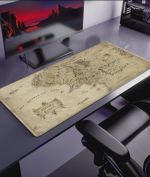 Lord of the Rings Midden-Aarde Kaart Muismat - Extra Groot, Antislip & Dik