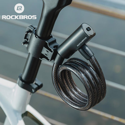 ROCKBROS Draagbaar Fiets Kabel Diefstalbeveiliging Slot met Sleutels - Zinc Alloy