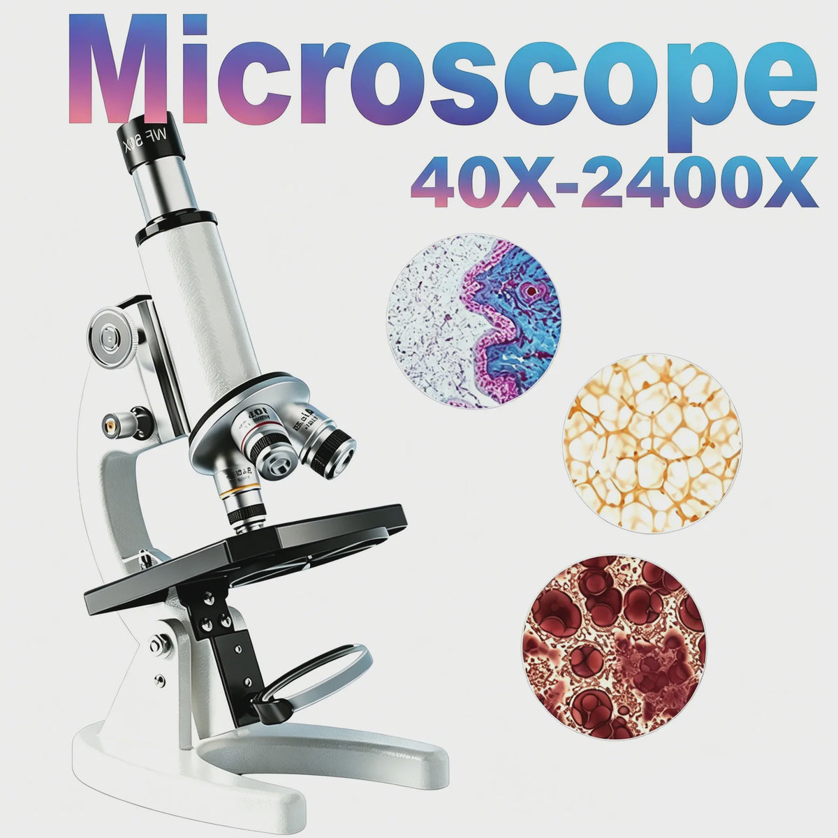 Krachtige Monoculaire Biologische Microscoop 40X-2400X - Ideaal voor Studenten & Wetenschappelijk Onderwijs
