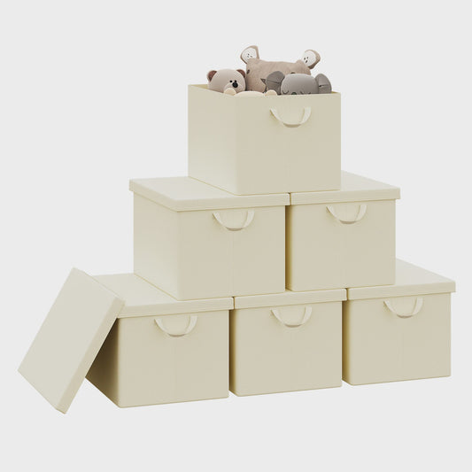 Set Opbergdozen met Deksel - Opvouwbare Stoffen Organizers voor Kleding, Dekbedden en Meer