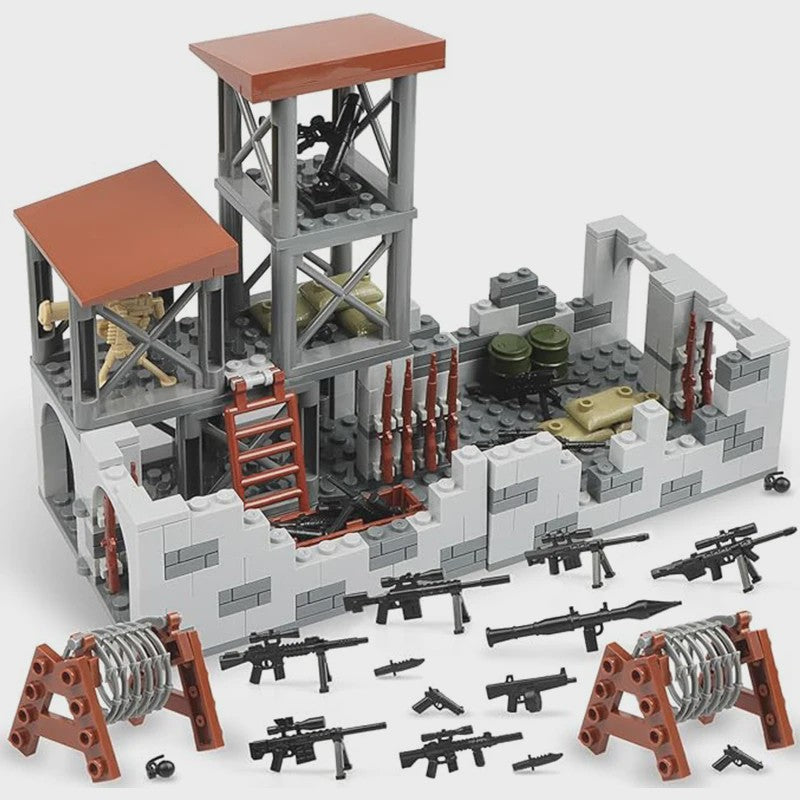 Bouwset Militaire Basis WO2 - Modelbouw Speelgoed met Wapens voor Jongens