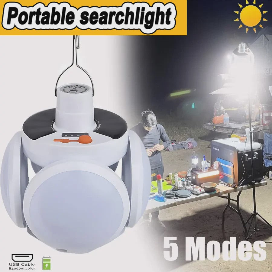Oplaadbare Solar Camping Lantaarn - Krachtig, Draagbaar & Opvouwbaar LED Licht met USB