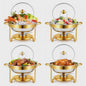 RVS Chafing Dish Buffet Set 5QT - Goudkleurig Afgewerkt - Set van 1, 2 of 4