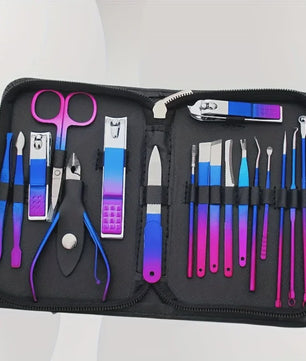 Professionele RVS Manicure & Pedicure Set (9-18 Stuks) met Precisie Tools en Reisfoedraal