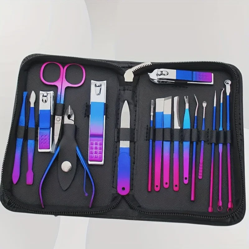 Professionele RVS Manicure & Pedicure Set (9-18 Stuks) met Precisie Tools en Reisfoedraal