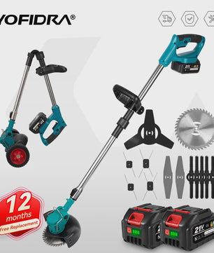 YOFIDRA Accu Grasmaaier & Trimmer - 100-135cm Verstelbaar - Makita 21V Batterij Compatibel