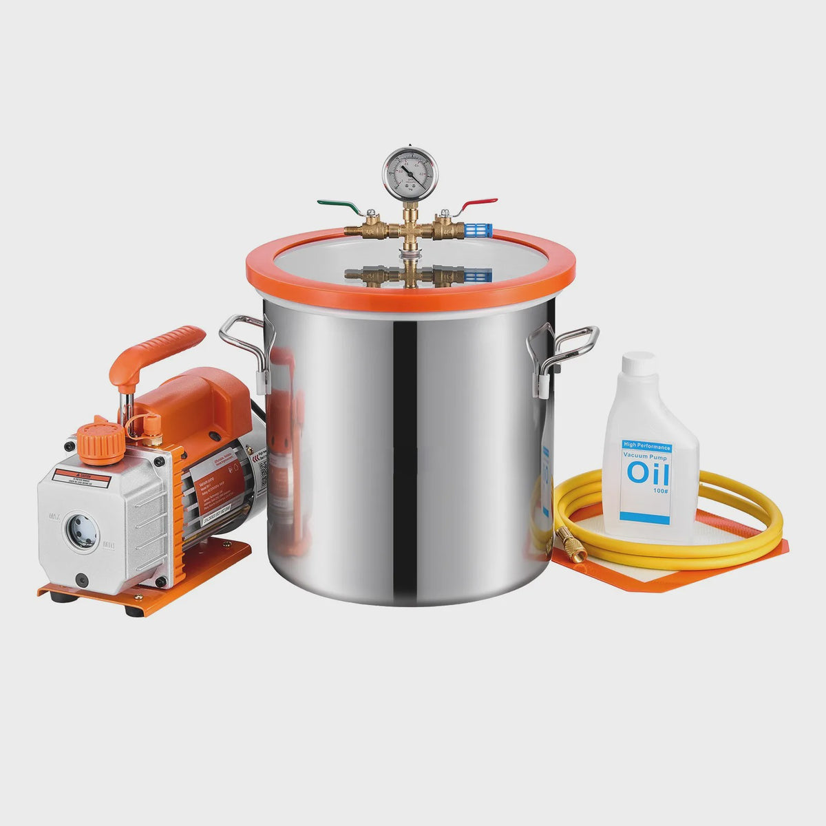 Vacuümkamer met 3.5 CFM Vacuümpomp - 3 of 5 Gallon - Voor Harsontgassing & Houtstabilisatie