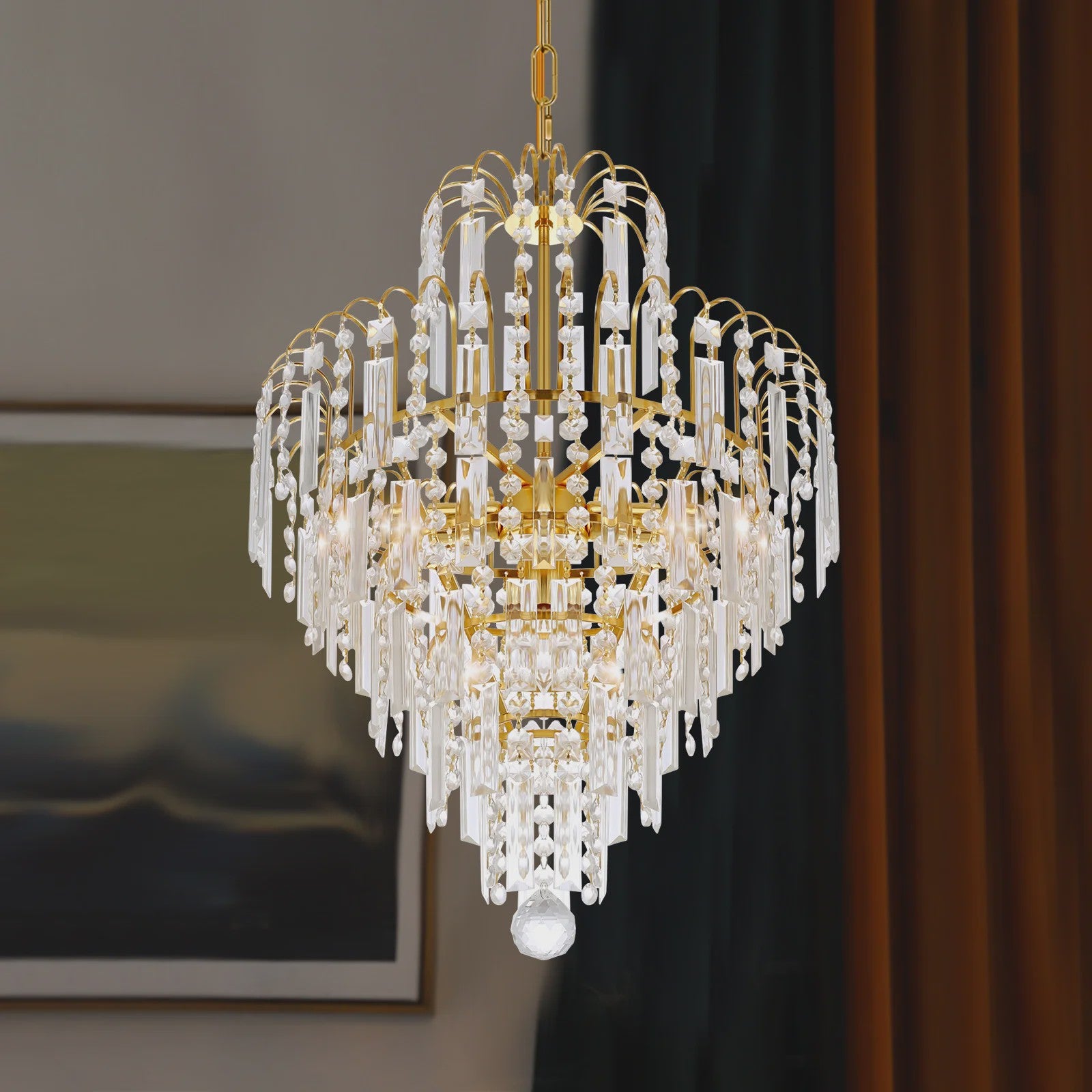 Luxe Kristallen Plafondlamp - Moderne Hanglamp voor Woonkamer & Bruiloft Decoratie