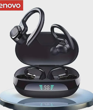 Lenovo Draadloze Oordopjes met Oorhaak - Bluetooth 5.0, Ruisonderdrukking, Digitaal Display