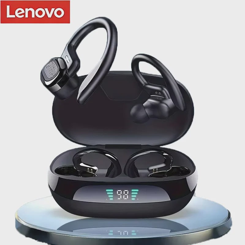 Lenovo Draadloze Oordopjes met Oorhaak - Bluetooth 5.0, Ruisonderdrukking, Digitaal Display