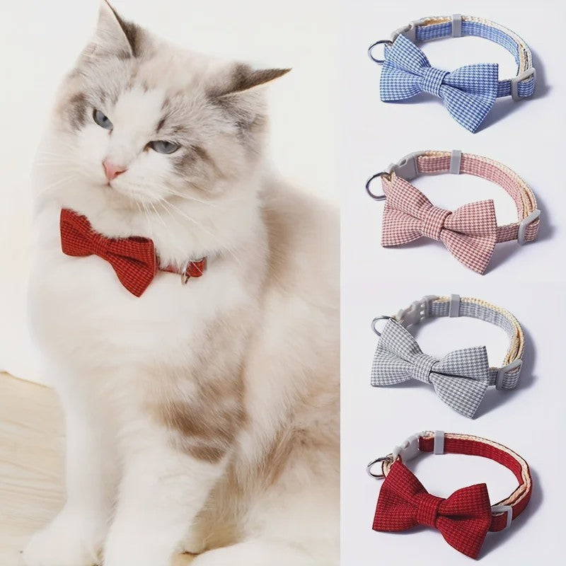 Verstelbare Katoenen Honden- en Kattenband met Strikje - Perfect voor Feestelijke Gelegenheden en Dagelijks Gebruik