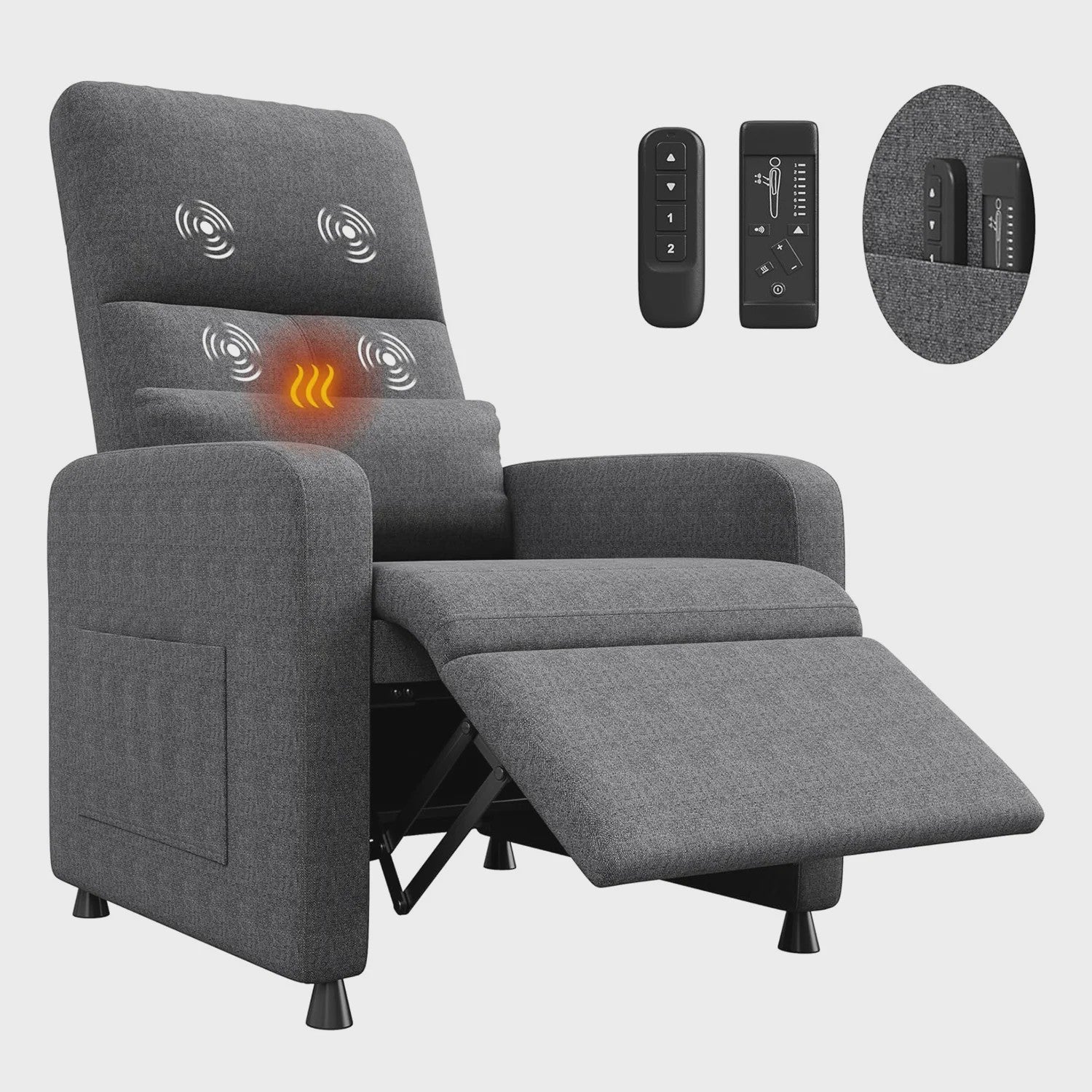 Elektrische Relaxfauteuil met Massage en Verwarmingsfunctie - Comfortabel en Verstelbaar