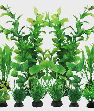 10 Delige Set Aquarium Planten Decoratie - Kunststof Waterplanten voor Vistank