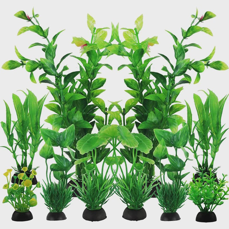 10 Delige Set Aquarium Planten Decoratie - Kunststof Waterplanten voor Vistank