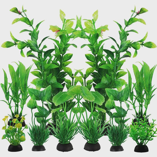 10 Delige Set Aquarium Planten Decoratie - Kunststof Waterplanten voor Vistank