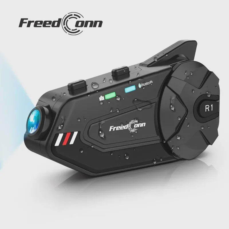 Freedconn R1 Plus Motorhelm Communicatie Systeem met 1080P Dashcam & Bluetooth