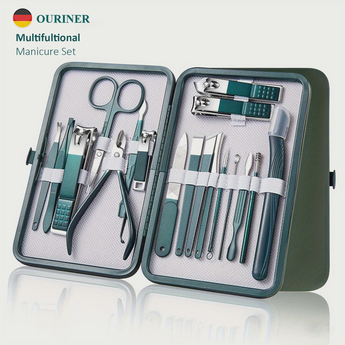 Professionele Manicure & Pedicure Set - 7/10/12/18 Delig - Roestvrij Staal met Reisetui