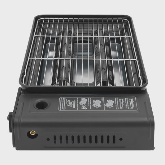 Draagbare Gas BBQ Grill & Camping Stoof met Grillnet en Draagtas