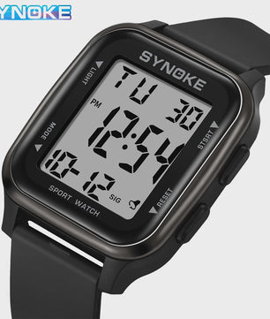 SYNOKE Heren Sport Horloge - Militair Digitaal Waterdicht met Alarm & Stopwatch