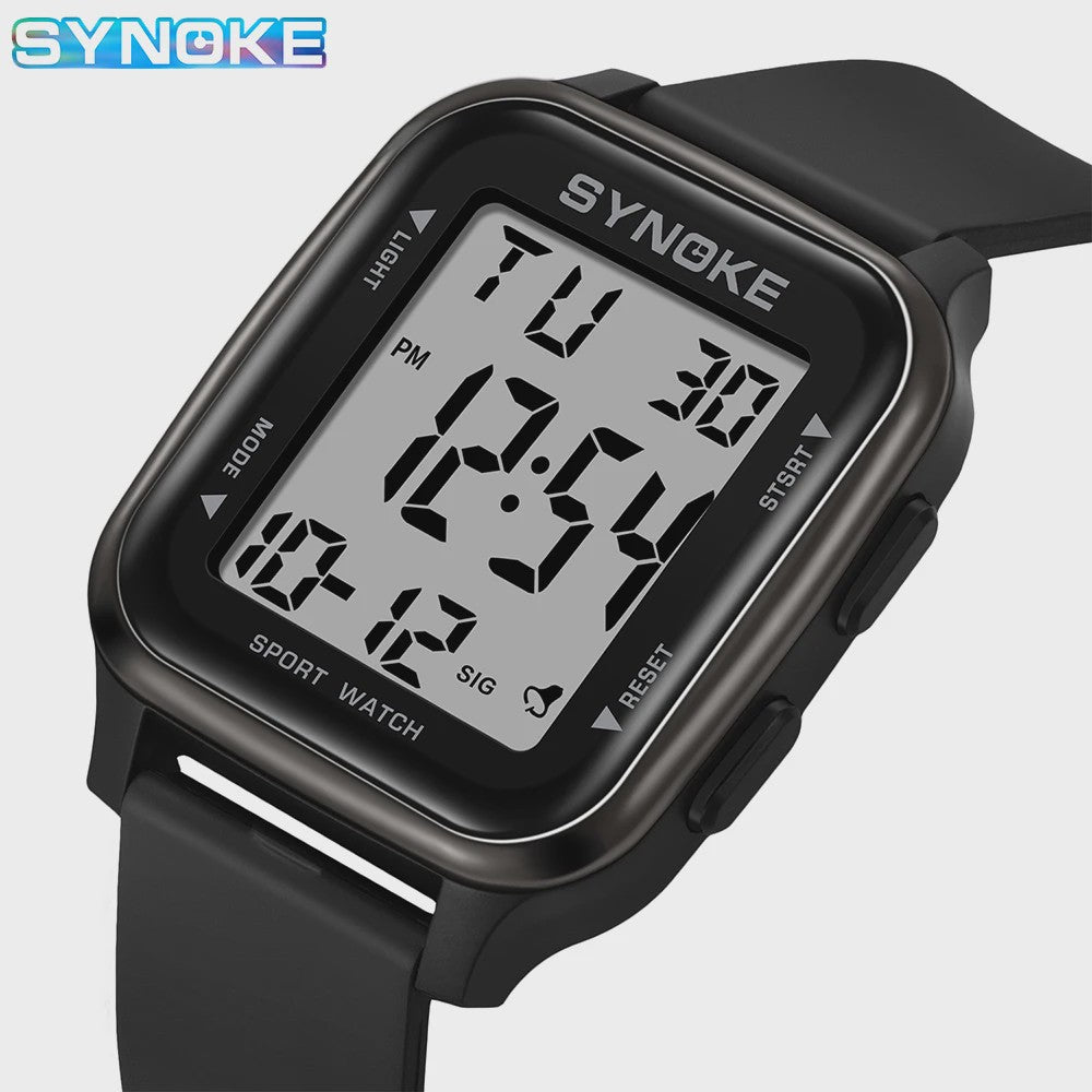 SYNOKE Heren Sport Horloge - Militair Digitaal Waterdicht met Alarm & Stopwatch